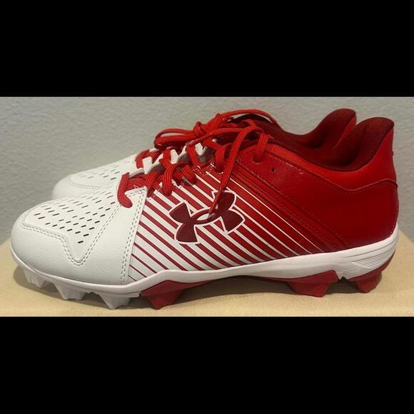 Under Armour Leadoff Low RM Red and White Baseball Cleats Men's Size 11 - Picture 3 of 6